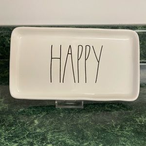 Rae Dunn HAPPY Trinket Tray 9x5x1 NWT